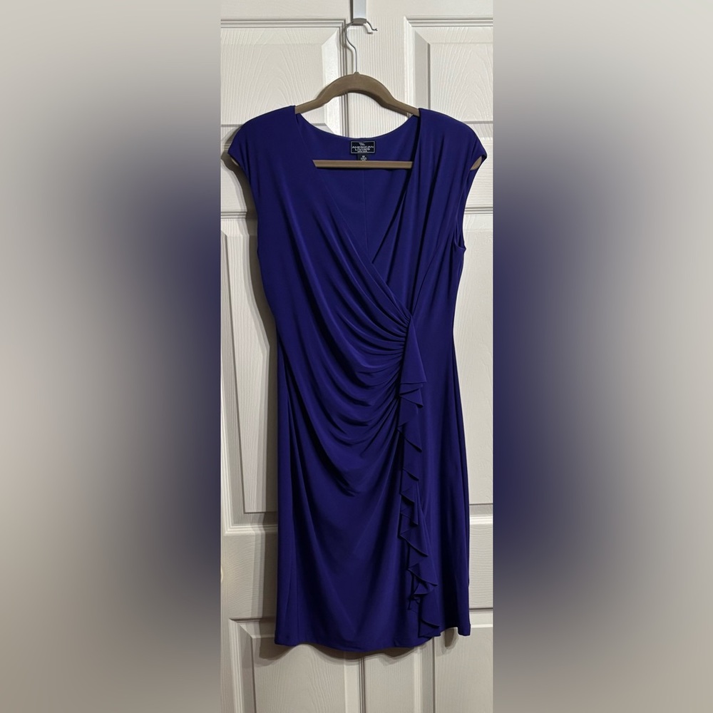 Elegant Blue Draped Dress